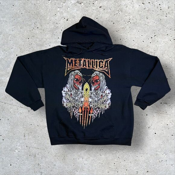 Metallica Sanitatrium Hoodie Size Large Black Graphic Pullover - Picture 1 of 8